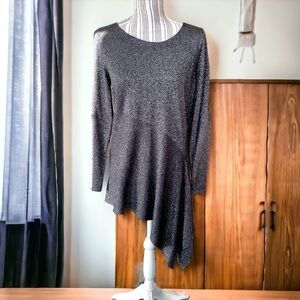 Alfani tunic, size S, asymmetrical hem, metallic sparkle, excellent condition